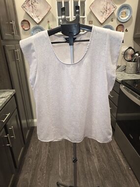Express Pale Pink Cap Sleeve Scoop Neck Blouse